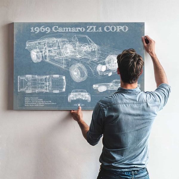 1969 Chevrolet Camaro ZL1 COPO Original Vintage Car Print