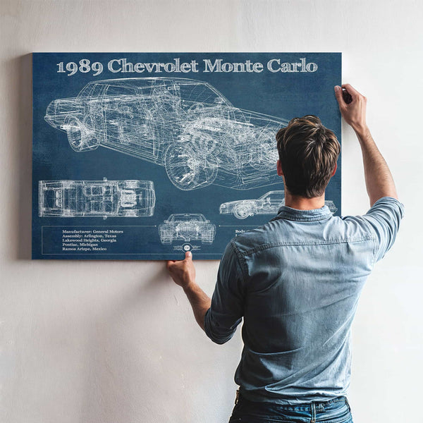 1989 Chevrolet Monte Carlo SS Blueprint Vintage Auto Patent Print