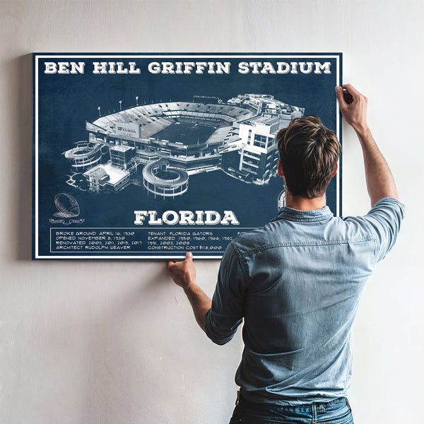 Ben Hill Griffin Stadium Art - University of Florida Gators Vintage Stadium Art Print