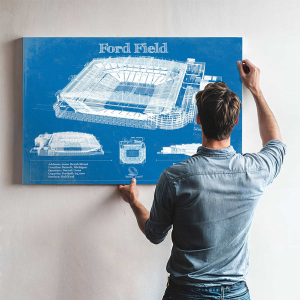 Vintage Detroit Lions Ford Field Vintage Wall Art