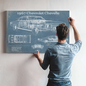 1967 Chevrolet Chevelle Original Blueprint Art