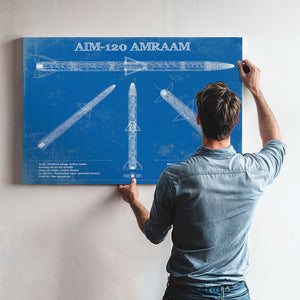 AIM-120 AMRAAM Blueprint Vintage Missile Print