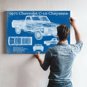 1971 Chevrolet C-10 Cheyenne Original Blueprint Art