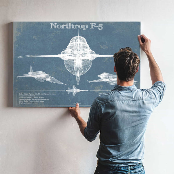 Northrop F-5 Aircraft Blueprint Original Military Wall Art