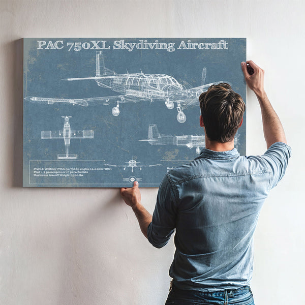 PAC 750XL Skydiving Aircraft Original Blueprint Art
