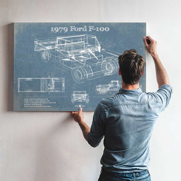 1979 Ford F-100 Blueprint Vintage Auto Print