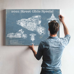 2021 Street Glide Special Blueprint Motorcycle Patent Print