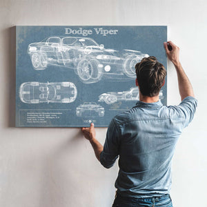 Dodge Viper 1 Vintage Blueprint Auto Print