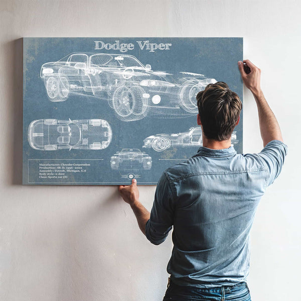 Dodge Viper 1 Vintage Blueprint Auto Print