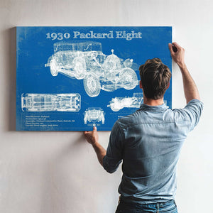1930 Packard Eight Vintage Blueprint Auto Print