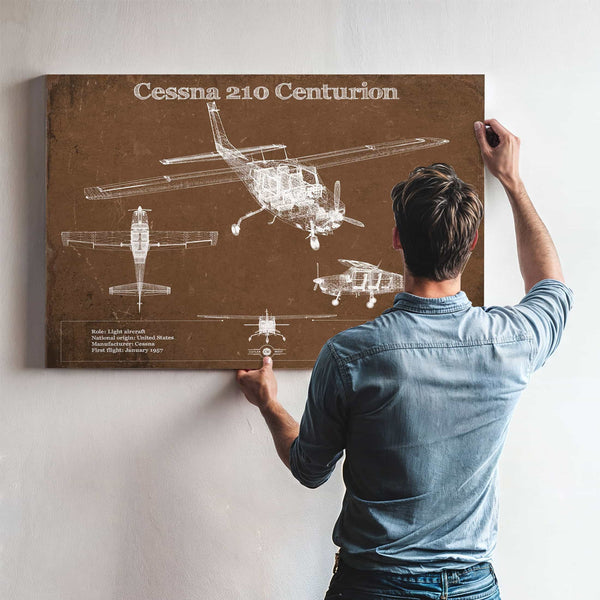 Cessna 210 Centurion Original Blueprint Art