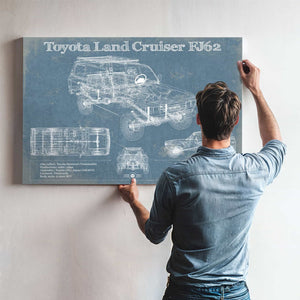 Toyota Land Cruiser FJ62 Blueprint Vintage Auto Print