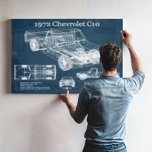1972 Chevrolet C10 Vintage Blueprint Auto Print