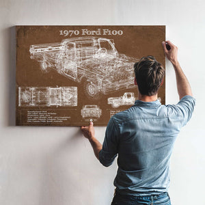 1970 Ford F100 Vintage Blueprint Auto Print