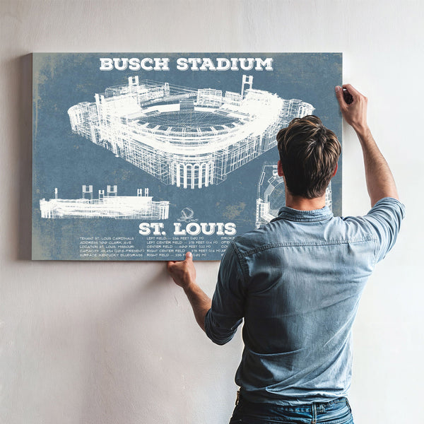 St. Louis Cardinals Busch Stadium Vintage Baseball Print