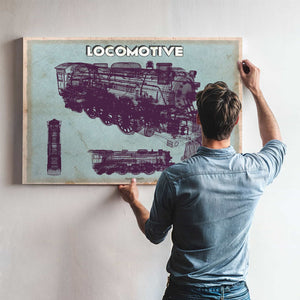 Locomotive Vintage Train Print