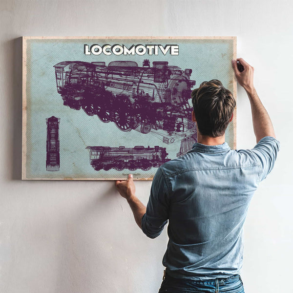 Locomotive Vintage Train Print