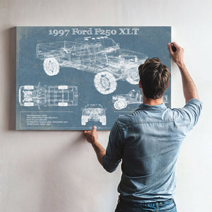 1997 Ford F250 XLT Vintage Blueprint Auto Print