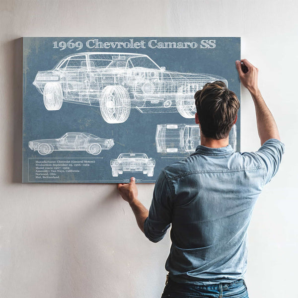 1969 Chevrolet Camaro SS Original Vintage Car Print