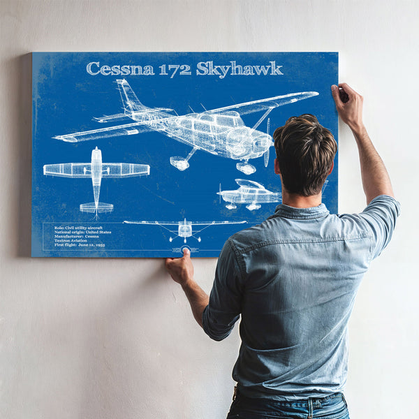 Cessna 172 Skyhawk Original Blueprint Art