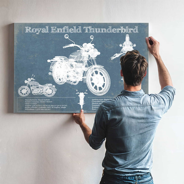 Royal Enfield Thunderbird Blueprint Motorcycle Patent Print