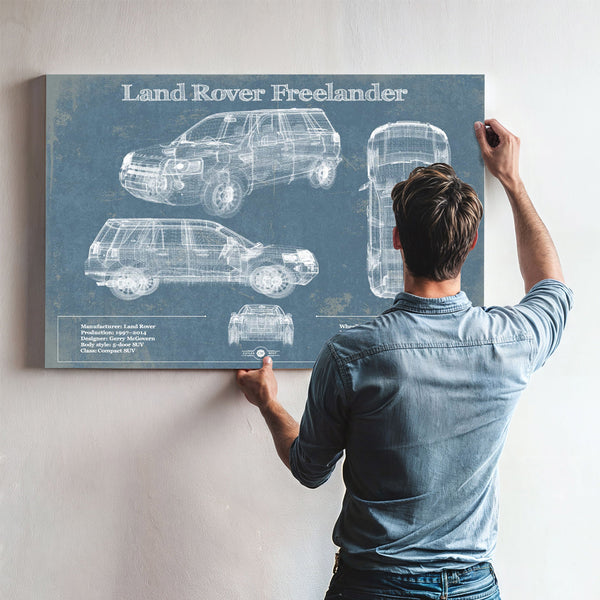 Land Rover Freelander Vintage Blueprint Auto Print