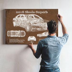 2018 Skoda Superb Vintage Blueprint Auto Print