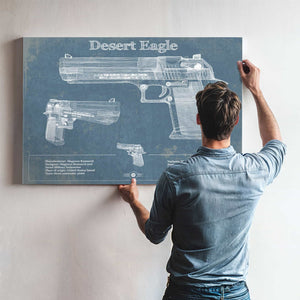 Desert Eagle Blueprint Vintage Gun Print
