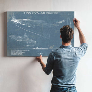 USS Nimitz CVN-68 Aircraft Carrier Blueprint Original Military