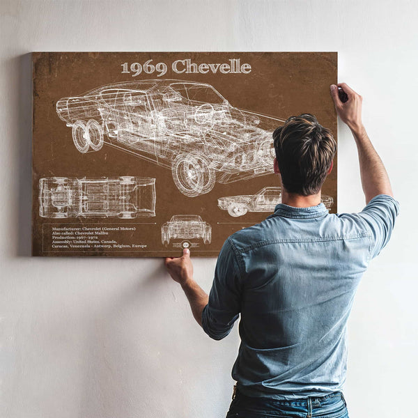 1969 Chevrolet Chevelle Malibu Original Blueprint Art