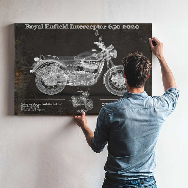 Royal Enfield Interceptor 650 2020 Blueprint Motorcycle Patent Print