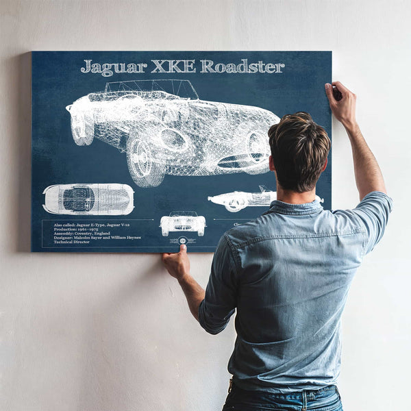 Jaguar XK-E Roadster Original Blueprint Art