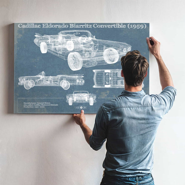 Cadillac Eldorado Biarritz Convertible (1959) Vintage Blueprint Auto Print