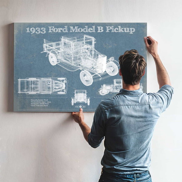 1933 Ford Model B Pickup Vintage Blueprint Auto Print
