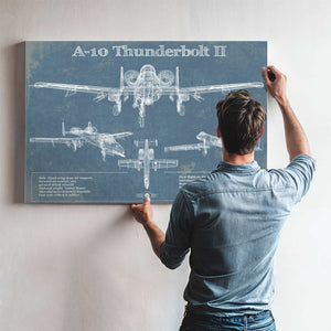 A-10 Thunderbolt II Patent Blueprint Original Military Wall Art
