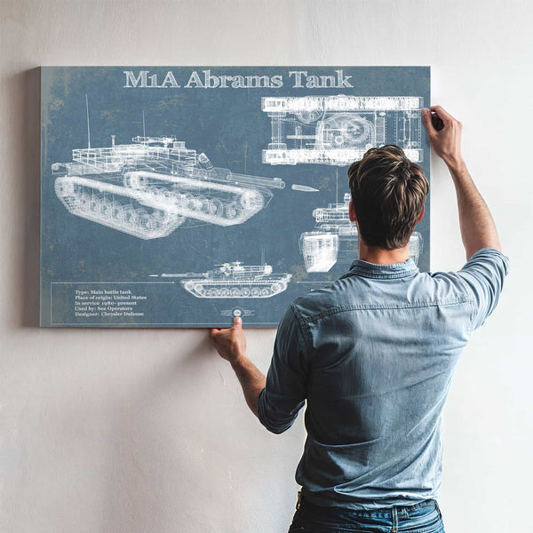 M1A Abrams Tank Vintage Blueprint Print