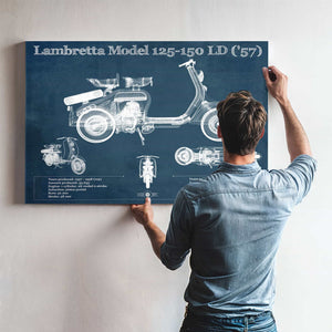 Lambretta Model 125 150 LD ('57) Vintage Blueprint Motorcycle Print