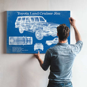 Toyota Land Cruiser J60 Blueprint Vintage Auto Print