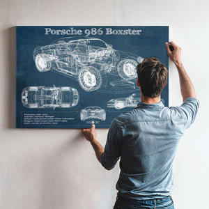 Porsche Boxster (Type 986) Blueprint Vintage Auto Print