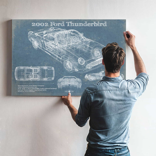 2002 Ford Thunderbird Original Blueprint Art