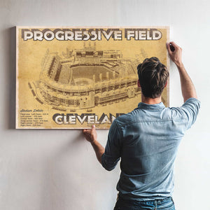 Cleveland Indians Progressive Field Vintage Baseball Print