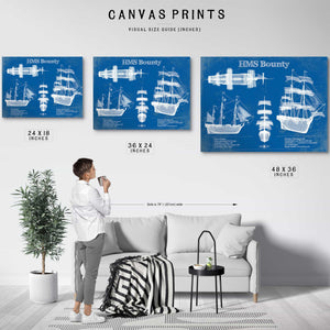 HM Armed Vessel Bounty Blueprint Original Wall Art
