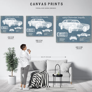 1965 Chevrolet Impala Blueprint Vintage Auto Print