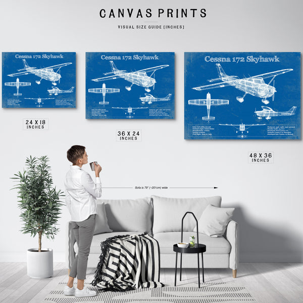 Cessna 172 Skyhawk Original Blueprint Art