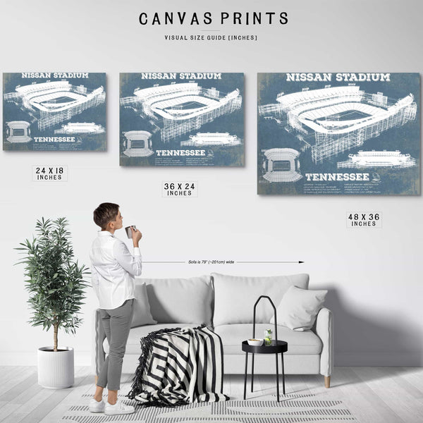 Tennessee Titans Nissan Stadium - Vintage Football Print 4