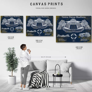 Notre Dame Stadium 2021 Version Team Color Vintage Art Print