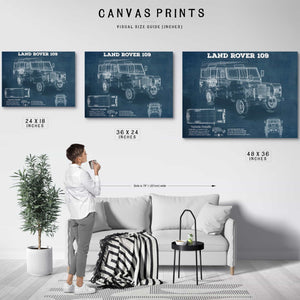Land Rover 109 Vintage Blueprint Auto Print