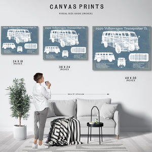 1950 Volkswagen Transporter T1 Vintage Blueprint Auto Print