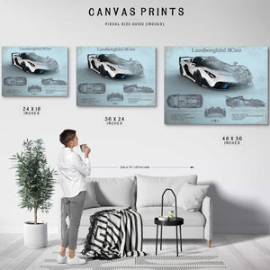 Lamborghini Sc20 Blueprint Vintage Auto Print