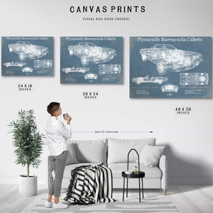 Plymouth Barracuda Cabrio Blueprint Vintage Auto Print